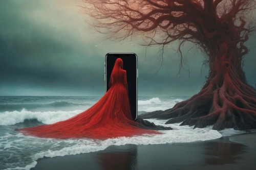 red tree,red gown,red lantern,root chakra,red cape,bloodstream,man in red dress,transfusion,dance of death,red sea,deep coral,red matrix,red riding hood,rusalka,photomanipulation,scarlet sail,uprooted,red sand,a drop of blood,rooted,Photography,Artistic Photography,Artistic Photography 04