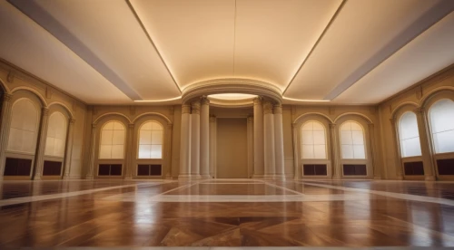 vaulted ceiling,hallway space,empty hall,hardwood floors,parquet,daylighting,classical architecture,danish room,ballroom,empty interior,neoclassical,3d rendering,conference room,ceiling construction,wood flooring,wooden floor,hall of nations,hall of the fallen,lecture hall,entrance hall,Photography,General,Cinematic