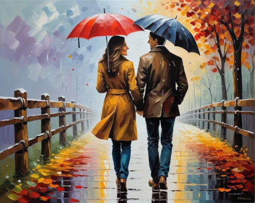 walking in the rain,oil painting on canvas,romantic scene,umbrellas,man with umbrella,art painting,young couple,love couple,oil painting,motif,brolly,two people,as a couple,couple in love,rainy day,umbrella,beautiful couple,loving couple sunrise,romantic portrait,couple,Photography,General,Natural