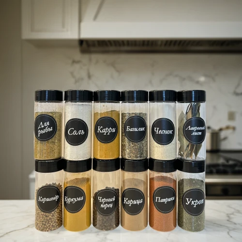 colored spices,spices,spice rack,spice mix,herbs and spices,paprika powder,five-spice powder,food seasoning,garam masala,herbes de provence,indian spices,gold foil labels,seasoning,curry powder,product photos,glitter powder,baharat,chalkboard labels,tahini,wild garlic salt