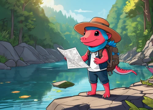 adventurer,adventure,river cooter,spring salamander,hiker,woodland salamander,wander,sightseeing,exploring,river monitor,sockeye salmon,exploration,explorer,climbing salamander,coastlien,mountain guide,freshwater,lakeside,traveler,little crocodile,Conceptual Art,Daily,Daily 35