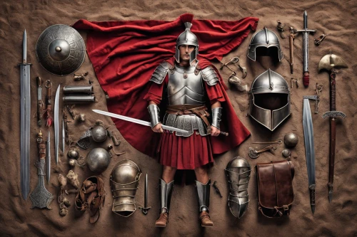 the roman centurion,roman soldier,crusader,knight armor,knight tent,armor,knight,pall-bearer,iron mask hero,king arthur,sparta,armour,templar,gladiator,bactrian,spartan,breastplate,guard,lone warrior,centurion,Unique,Design,Knolling