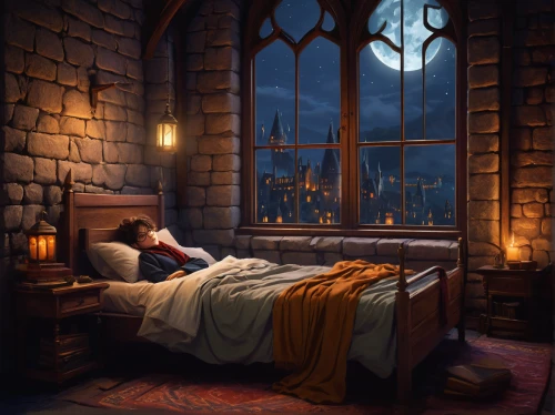 sleeping room,fairy tale icons,four poster,four-poster,fairy tale,fantasy picture,fairy tales,a fairy tale,hogwarts,fairytales,sleeping beauty castle,fairy tale character,children's fairy tale,hobbiton,dracula castle,bedroom,sci fiction illustration,sleeping beauty,harry potter,fairytale,Illustration,Paper based,Paper Based 07
