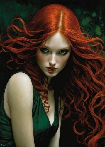 red-haired,redheads,red head,redhead doll,redheaded,poison ivy,redhair,clary,the enchantress,dryad,rusalka,redhead,red hair,green mermaid scale,celtic woman,celtic queen,firestar,faery,sorceress,red ginger,Illustration,Realistic Fantasy,Realistic Fantasy 29