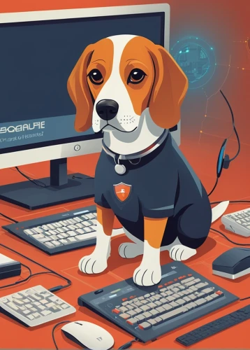 dog illustration,working dog,working terrier,vector illustration,adobe illustrator,dog cartoon,beagle,vector graphics,working animal,cyber crime,network administrator,night administrator,cyber security,blogger icon,dispatcher,vector art,beaglier,illustrator,cybersecurity,content marketing,Illustration,Vector,Vector 05
