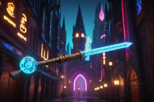 neon arrows,3d render,wand,laser sword,fantasy city,neon sign,3d fantasy,excalibur,lightsaber,cinema 4d,portal,development concept,scythe,king sword,3d rendered,lamplighter,swords,fantasia,scepter,metropolis,Conceptual Art,Sci-Fi,Sci-Fi 26