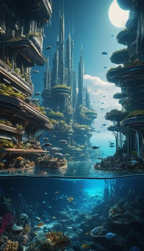 underwater landscape,ocean underwater,underwater oasis,ocean floor,underwater background,alien world,coral reef,under sea,undersea,futuristic landscape,imperial shores,long reef,underwater world,fantasy landscape,seamount,seabed,atlantis,alien planet,underwater playground,artificial island,Photography,General,Sci-Fi