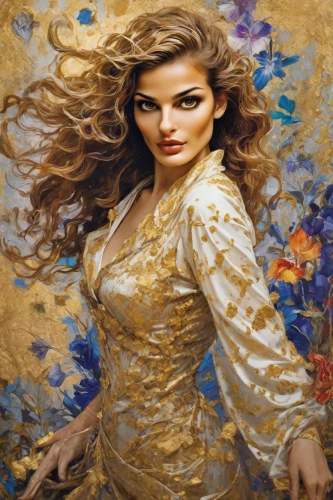 gold leaf,mary-gold,gold foil art,gold paint stroke,golden haired,golden flowers,gold paint strokes,golden color,art painting,italian painter,gold filigree,gold lacquer,oil painting on canvas,gold color,golden wreath,oil painting,gold wall,golden lilac,fantasy art,photo painting,Photography,Realistic