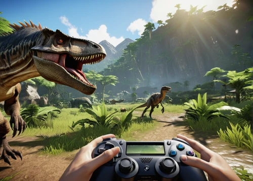 jurassic,dino,raptor,tyrannosaurus,tyrannosaurus rex,landmannahellir,dinosaurs,playstation 4,troodon,ark,velociraptor,dinosaruio,videogames,t rex,spinosaurus,t-rex,prehistoric,screenshot,game art,dinosaur,Conceptual Art,Daily,Daily 03