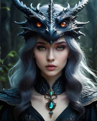 fantasy portrait,fantasy art,fantasy picture,the enchantress,fantasy woman,elven,faerie,violet head elf,faery,sorceress,dark elf,3d fantasy,crow queen,fairy queen,forest dragon,queen of the night,fairy tale character,heroic fantasy,mystical portrait of a girl,celtic queen,Photography,Artistic Photography,Artistic Photography 12