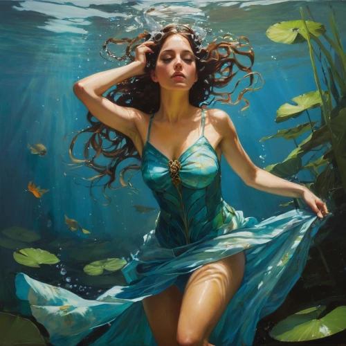 water nymph,underwater background,submerged,underwater,under the water,merfolk,underwater oasis,underwater landscape,siren,under water,girl on the river,rusalka,underwater world,mermaid vectors,mermaid,the sea maid,in water,immersed,mermaid background,green water,Conceptual Art,Fantasy,Fantasy 15