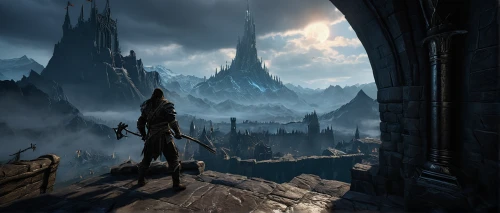 hall of the fallen,dark world,castle of the corvin,heroic fantasy,skyrim,spire,shard of glass,kadala,guards of the canyon,fantasy landscape,fantasy picture,dark elf,ancient city,the wanderer,witcher,arcanum,necropolis,imperial shores,northrend,croft,Illustration,Black and White,Black and White 08