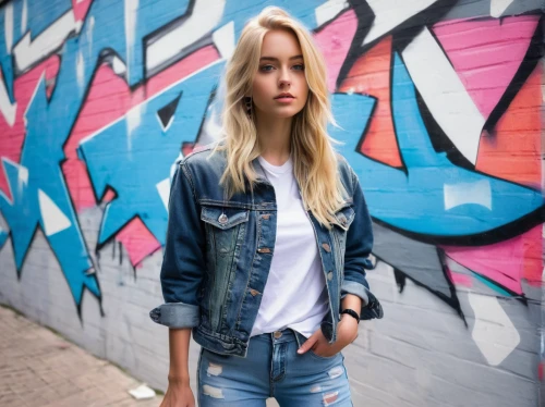 denim jacket,denim background,jean jacket,denim jumpsuit,denim,denim fabric,jeans background,denim jeans,cool blonde,denim bow,street fashion,denim shapes,bluejeans,denim and lace,fashion street,jeans pattern,on the street,denims,ripped jeans,blonde girl,Illustration,Realistic Fantasy,Realistic Fantasy 24