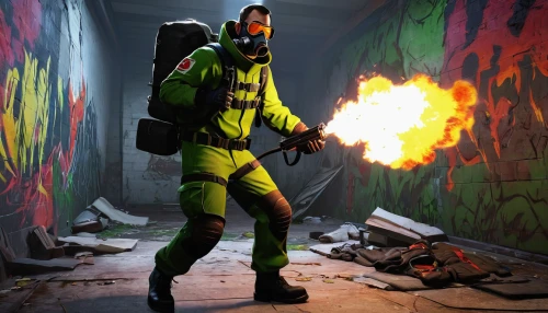 high-visibility clothing,gas grenade,patrol,hazardous,toxic,pyro,fuze,ppe,chemical container,janitor,outbreak,respirator,blow torch,grenade,mute,extraction,wall,high volt,smoke background,renegade,Conceptual Art,Daily,Daily 09