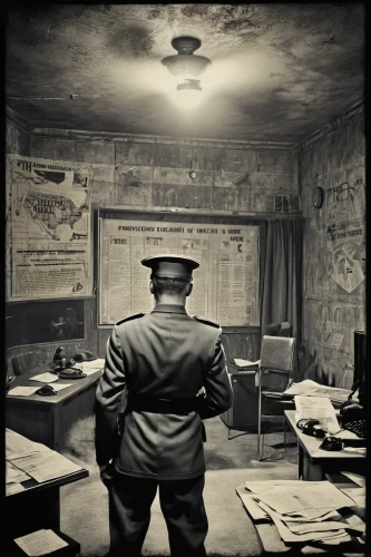 inspector,fallout shelter,air-raid shelter,security department,investigator,interrogation point,moscow watchdog,detective,live escape game,the cuban police,stalingrad,officer,war correspondent,play escape game live and win,criminal police,assay office in bannack,policeman,fallout4,private investigator,authority,Illustration,Black and White,Black and White 11