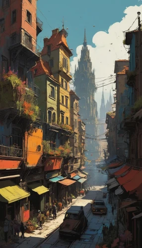 hanoi,istanbul,souk,old city,slums,colorful city,slum,ancient city,kathmandu,havana,saigon,sarajevo,cityscape,narrow street,old havana,world digital painting,old town,medina,istanbul city,market,Conceptual Art,Sci-Fi,Sci-Fi 01