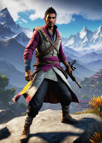 action-adventure game,mountain guide,massively multiplayer online role-playing game,the wanderer,swordsman,male character,yi sun sin,mulan,android game,steam release,wuchang,game art,mobile game,fable,highlander,aladha,xing yi quan,goki,color is changable in ps,collected game assets,Illustration,Abstract Fantasy,Abstract Fantasy 16