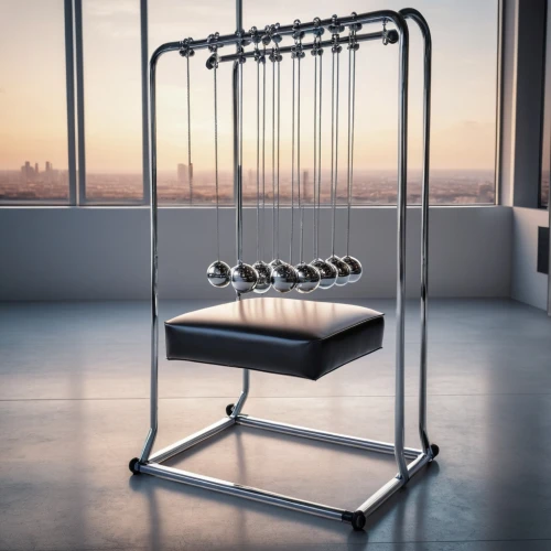newton's cradle,parallel bars,sleeper chair,chiavari chair,exercise equipment,horizontal bar,hanging chair,massage table,garment racks,rope-ladder,new concept arms chair,experimental musical instrument,exercise machine,wine rack,canopy bed,industrial design,folding table,menorah,pendulum,macro rail,Photography,General,Realistic