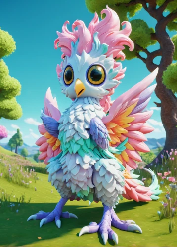 fairy peacock,garuda,piñata,griffon bruxellois,kawaii owl,fairy penguin,chicken bird,pink quill,paraguay pyg,cockerel,coral guardian,cockatoo,feathers bird,rabbit owl,springform pan,feathery,rose-breasted cockatoo,knuffig,gallus,dodo,Conceptual Art,Fantasy,Fantasy 24