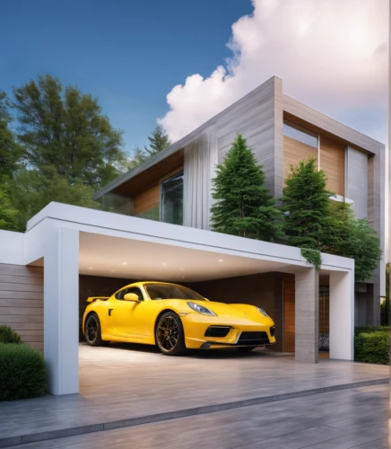 garage door,underground garage,luxury home,luxury property,luxury real estate,driveway,garage,3d rendering,modern house,gold stucco frame,ferrari america,private house,crib,automotive exterior,beautiful home,house purchase,personal luxury car,build by mirza golam pir,american sportscar,dunes house