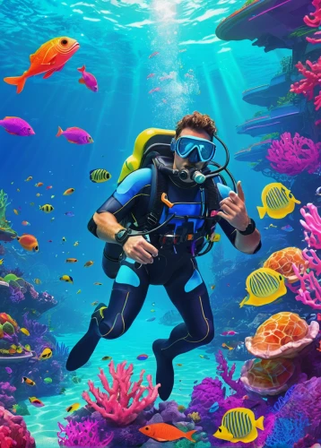 scuba,underwater background,scuba diving,aquanaut,coral guardian,coral reef,divemaster,underwater diving,marine biology,reef tank,great barrier reef,under the sea,under sea,underwater world,coral reefs,marine tank,marine animal,marine life,underwater sports,aquarium,Conceptual Art,Sci-Fi,Sci-Fi 28