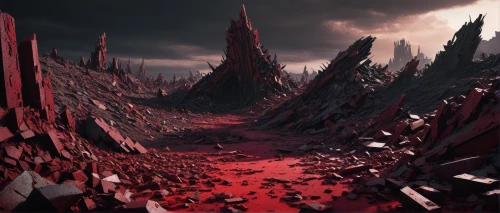 volcanic field,red earth,volcanic landscape,post-apocalyptic landscape,scorched earth,red planet,red cliff,alien planet,alien world,barren,sidonia,wasteland,mandelbulb,volcanism,volcanic,valley of death,landscape red,red sand,desolation,red place,Illustration,Children,Children 06