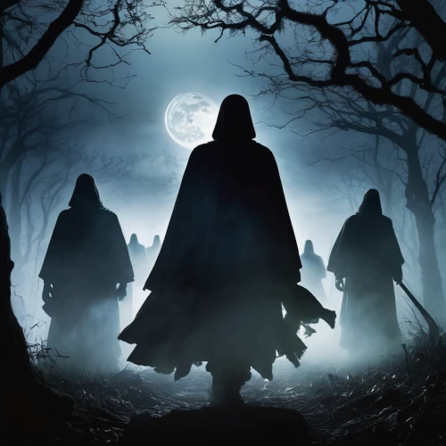 halloween poster,druids,grimm reaper,hooded man,three wise men,the three magi,the three wise men,halloween ghosts,monks,the night of kupala,guards of the canyon,three kings,halloween silhouettes,grim reaper,dance of death,witches,halloween and horror,halloween background,scythe,celebration of witches,Photography,Artistic Photography,Artistic Photography 06