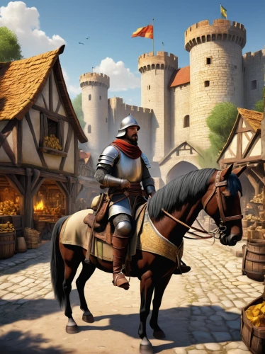 medieval market,knight village,medieval,medieval town,castleguard,puy du fou,medieval street,hamelin,middle ages,knight festival,jousting,medieval castle,massively multiplayer online role-playing game,bach knights castle,game illustration,knight tent,castle iron market,templar castle,knight's castle,the middle ages,Art,Artistic Painting,Artistic Painting 35