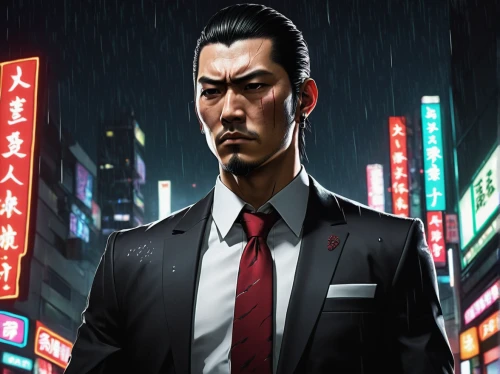 yukio,shinjuku,businessman,business man,gangstar,white-collar worker,ceo,game illustration,black businessman,kowloon,portrait background,game art,boss,tokyo city,a black man on a suit,background images,mafia,action-adventure game,world digital painting,hong,Illustration,Abstract Fantasy,Abstract Fantasy 05