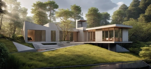 grass roof,3d rendering,eco-construction,cubic house,dunes house,house in the forest,cube stilt houses,modern house,roof landscape,timber house,modern architecture,cube house,render,house in mountains,landscape design sydney,landscape designers sydney,archidaily,house in the mountains,corten steel,inverted cottage,Photography,General,Realistic