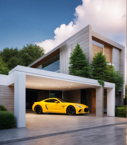 garage door,modern house,luxury home,luxury property,underground garage,3d rendering,garage,gold stucco frame,luxury real estate,driveway,private house,automotive exterior,build by mirza golam pir,residential house,zenvo st,beautiful home,crib,smart home,house purchase,speciale