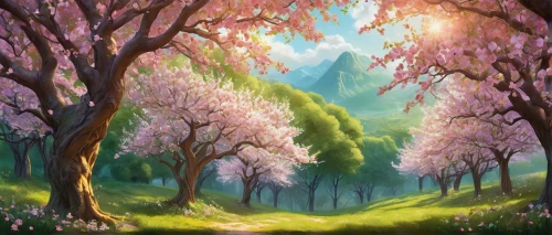 spring background,springtime background,sakura trees,japanese sakura background,landscape background,blooming trees,sakura background,cherry trees,magnolia trees,sakura tree,cherry blossom tree,blossom tree,fairy forest,spring leaf background,forest background,flowering trees,spring blossoms,blossoming apple tree,meadow in pastel,forest landscape,Illustration,Vector,Vector 18