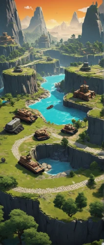 background with stones,floating islands,cartoon video game background,an island far away landscape,landscape background,quarry,cube background,ancient city,futuristic landscape,meteora,stone background,development concept,background screen,backgrounds,backgrounds texture,islands,april fools day background,4k wallpaper,oasis,alpine village,Illustration,Japanese style,Japanese Style 10