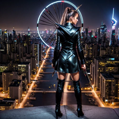 catwoman,birds of prey-night,cyberpunk,aerial hoop,harnessed,high-wire artist,futuristic,katniss,social,latex clothing,huntress,spider's web,electro,barb wire,wonder woman city,fantasy woman,spider silk,queen of the night,black widow,streampunk