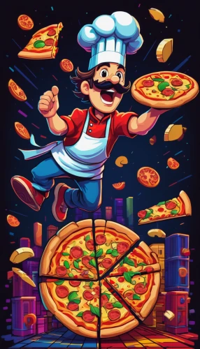 pizza supplier,pizza service,pizzeria,order pizza,chef,pizza topping,pizza stone,slice,pizza,game illustration,the pizza,slices,sicilian pizza,vector illustration,pan pizza,brick oven pizza,sicilian cuisine,wood fired pizza,pizzas,super mario,Conceptual Art,Oil color,Oil Color 03