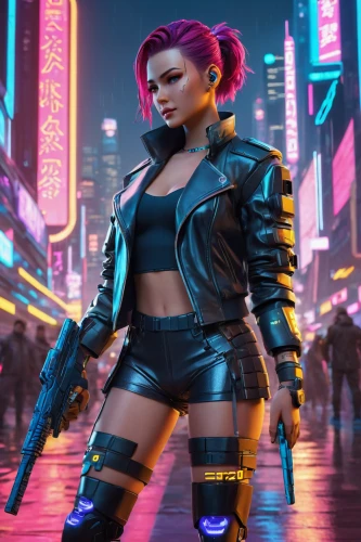 cyberpunk,birds of prey-night,renegade,streampunk,punk,cyber,femme fatale,neon lights,80s,rockabella,futuristic,neon arrows,lex,jacket,game art,eva,punk design,nova,enforcer,x-men,Unique,3D,3D Character