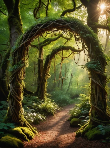 forest path,enchanted forest,elven forest,fairytale forest,fairy forest,the mystical path,forest glade,crooked forest,forest landscape,hollow way,wooden path,pathway,forest road,green forest,hiking path,forest of dreams,germany forest,holy forest,druid grove,fantasy landscape,Art,Classical Oil Painting,Classical Oil Painting 03