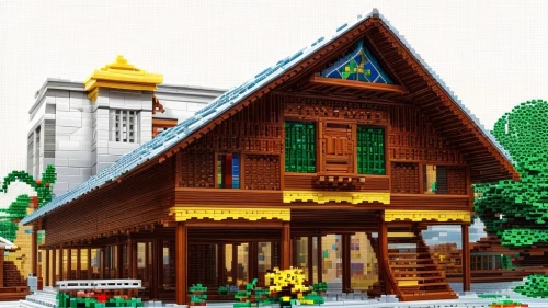 traditional house,lego background,wooden house,minangkabau,legomaennchen,lego,lego frame,wooden construction,thai temple,traditional building,log cabin,lego building blocks pattern,wooden houses,lego building blocks,wooden church,model house,rumah gadang,gingerbread house,wooden facade,wooden roof,Game Scene Design,Game Scene Design,Pixel Building Style