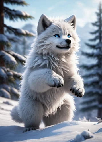 arctic fox,samoyed,canadian eskimo dog,snowball,west siberian laika,siberian,father frost,winter animals,polar,arctic,canidae,finnish lapphund,tundra,east siberian laika,winter background,white shepherd,keeshond,pomeranian,cute fox,icelandic sheepdog,Conceptual Art,Daily,Daily 26