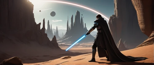 cg artwork,jedi,darth talon,lightsaber,sci fiction illustration,darth vader,concept art,dune,vader,imperial shores,desert planet,the wanderer,star wars,sci fi,luke skywalker,obi-wan kenobi,fantasia,emperor of space,republic,lando,Illustration,Black and White,Black and White 24