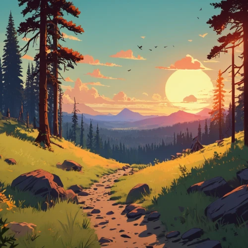 landscape background,mountain sunrise,salt meadow landscape,dusk background,mountains,background vector,forest landscape,cartoon video game background,forest background,mushroom landscape,mountain landscape,mountain meadow,owl background,game illustration,spruce forest,high landscape,nature landscape,mountain scene,coniferous forest,background screen,Unique,Pixel,Pixel 05