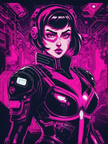 cyber,cyberpunk,vector girl,pink vector,cybernetics,scifi,sci fi,sci - fi,sci-fi,shepard,cyborg,retro background,cyberspace,retro girl,cyber glasses,80's design,robotic,retro woman,operator,sci fiction illustration