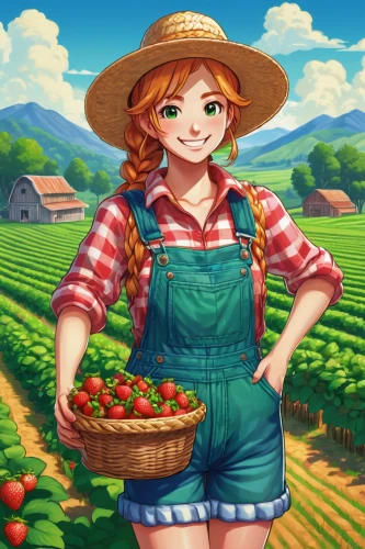 farm girl,farmer,farm background,countrygirl,country dress,agricultural,girl in overalls,girl picking apples,heidi country,agriculture,virginia strawberry,farm set,farming,picking apple,farm,apple plantation,farms,farmworker,apple orchard,apple harvest,Illustration,Japanese style,Japanese Style 05