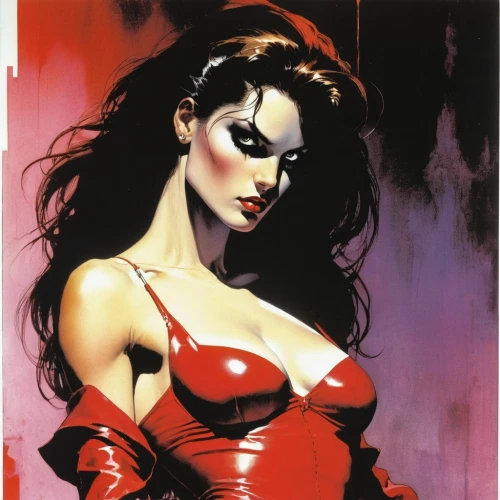 scarlet witch,lady in red,vampire woman,harley,femme fatale,tura satana,red super hero,silk red,wonderwoman,super heroine,rouge,vampire lady,queen of hearts,fantasy woman,wonder woman,italian poster,lollo rosso,widowmaker,harley quinn,pin ups,Illustration,Paper based,Paper Based 12