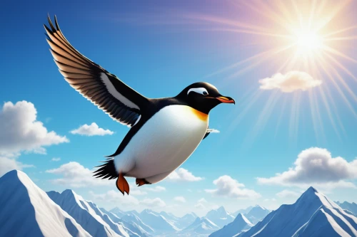 flying penguin,fairy penguin,gentoo,emperor penguin,rock penguin,antarctic bird,penguin,big penguin,magpie lark,emperor penguins,penguins,arctic penguin,penguin enemy,gentoo penguin,donkey penguins,magellanic penguin,chinstrap penguin,glasses penguin,snares penguin,magpie,Illustration,Abstract Fantasy,Abstract Fantasy 19