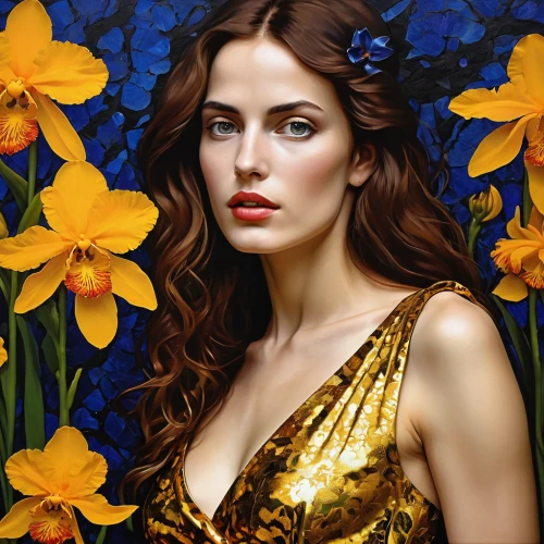 golden flowers,yellow petals,flower painting,girl in flowers,yellow flowers,splendor of flowers,yellow roses,beautiful girl with flowers,yellow flower,flower gold,oil painting on canvas,yellow bells,yellow petal,yellow daffodil,daffodils,oil painting,yellow daisies,marigold,gold yellow rose,the garden marigold,Photography,General,Realistic