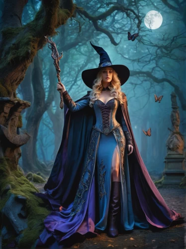 sorceress,celebration of witches,halloween witch,fantasy picture,blue enchantress,witch,witch broom,witches,the witch,witch ban,fantasy art,halloween background,halloween illustration,fairy tale character,the enchantress,fantasy portrait,fantasy woman,dodge warlock,witch's hat,halloween poster,Conceptual Art,Fantasy,Fantasy 24