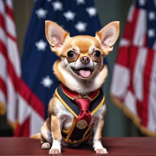 corgi-chihuahua,chihuahua,mayor,teddy roosevelt terrier,official portrait,patriot,patriotic,patriotism,president,chihuahua mix,dog photography,english toy terrier,milo,corgi,step and repeat,federal staff,welschcorgi,service dog,president of the united states,flag day (usa)