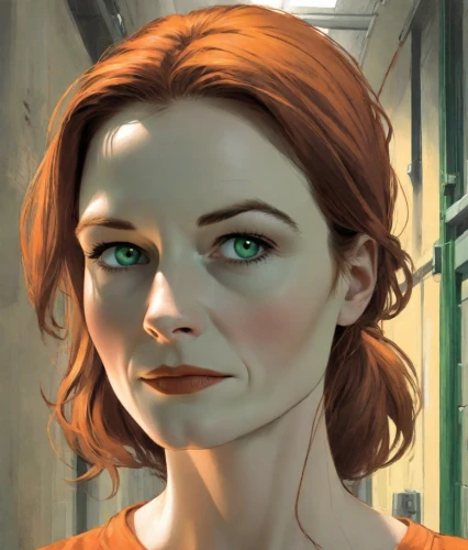 transistor,sci fiction illustration,queen anne,the girl at the station,head woman,transistor checking,clementine,female doctor,lilian gish - female,cg artwork,mary jane,digital painting,librarian,the girl's face,tilda,cyborg,nora,woman face,vada,vesper,Digital Art,Comic