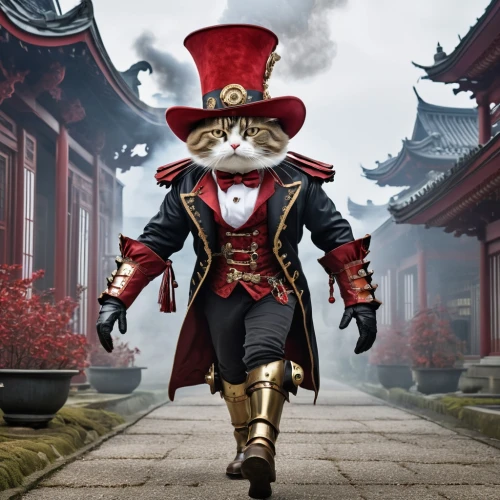 ringmaster,asian costume,steampunk,cosplay image,wild emperor,emperor,shuanghuan noble,bellboy,martial arts uniform,taiwanese opera,samurai,samurai fighter,town crier,dodge warlock,asian conical hat,hatter,masquerade,anime japanese clothing,kokoshnik,cosplayer,Photography,General,Realistic